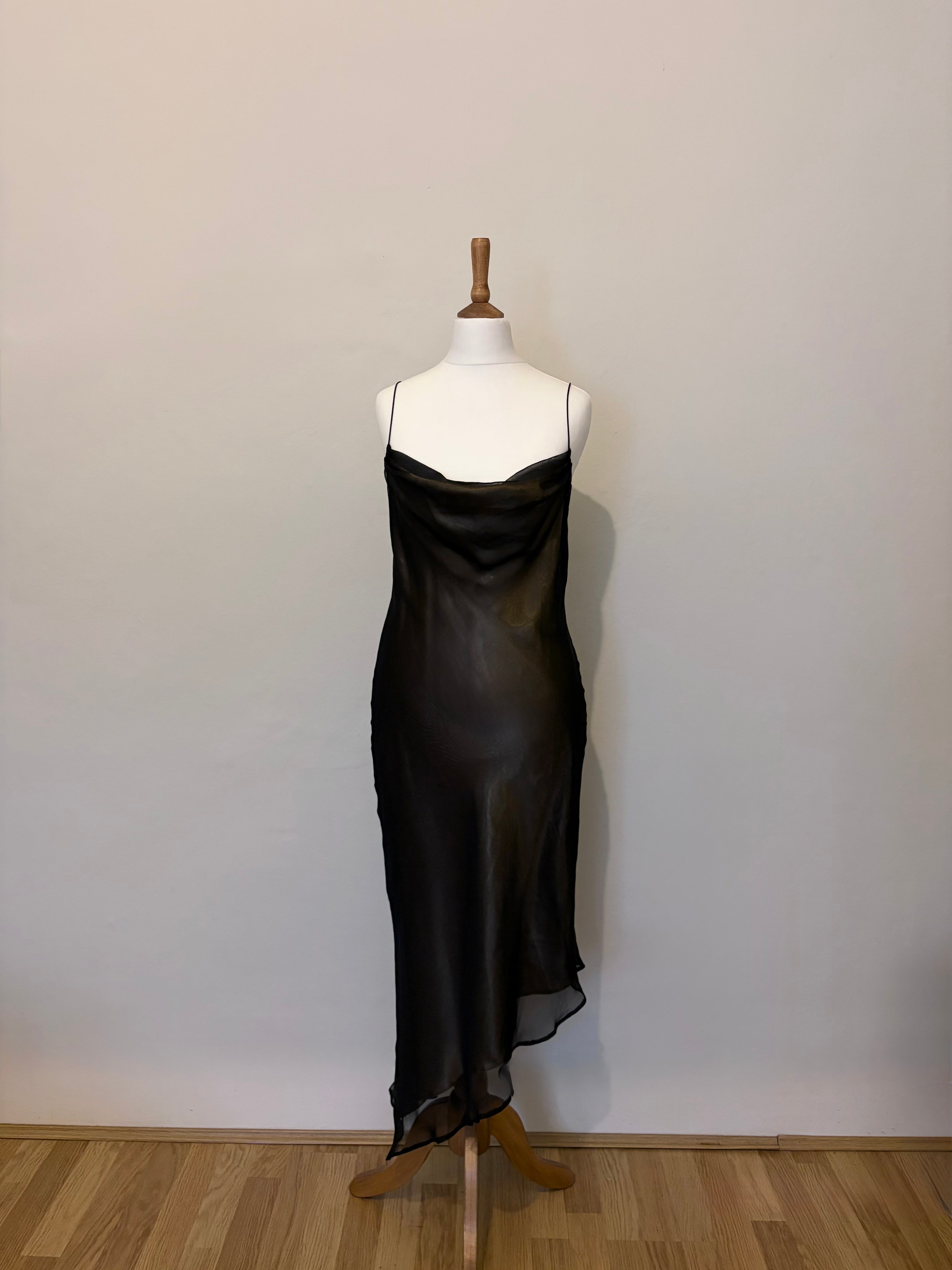 Brown & gold asymmetric dress