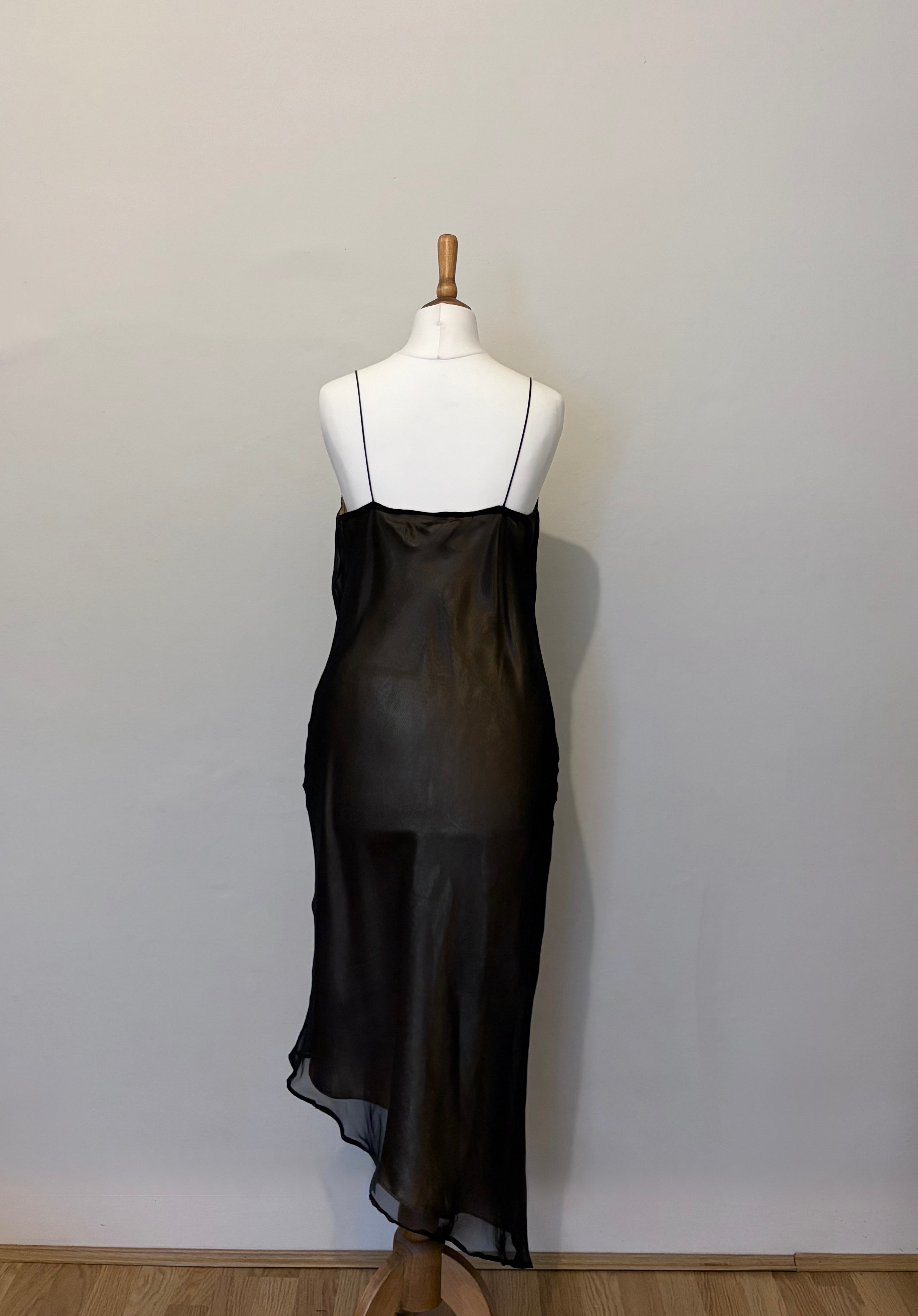 Brown & gold asymmetric dress