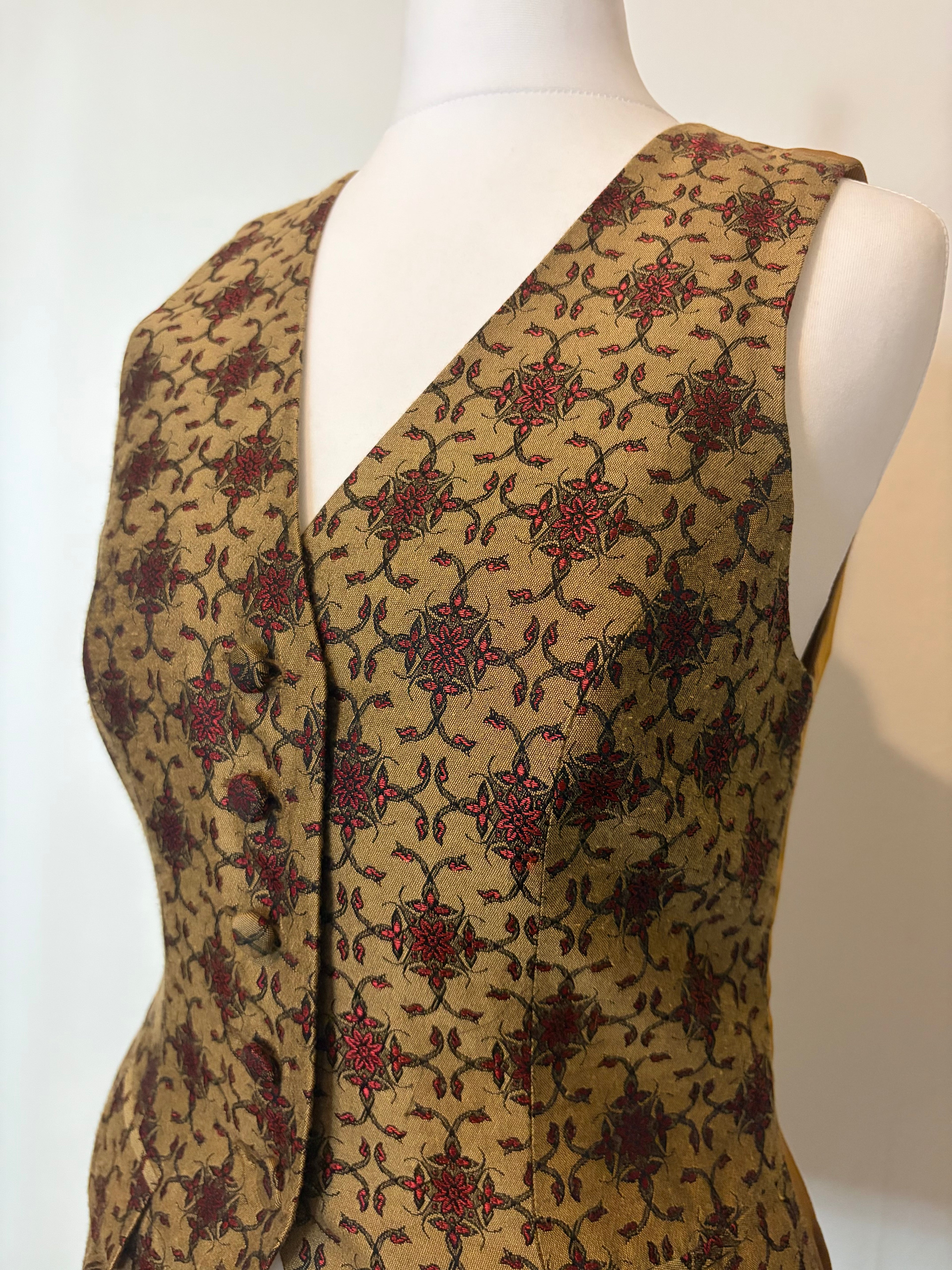 Gold jacquard waistcoat