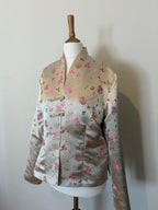 Floral print jacket with button detail