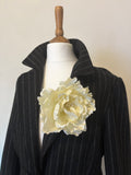 White flower corsage brooch