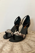 Pony hair zebra print heels