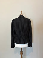 Wool pinstripe ribbon tie jacket
