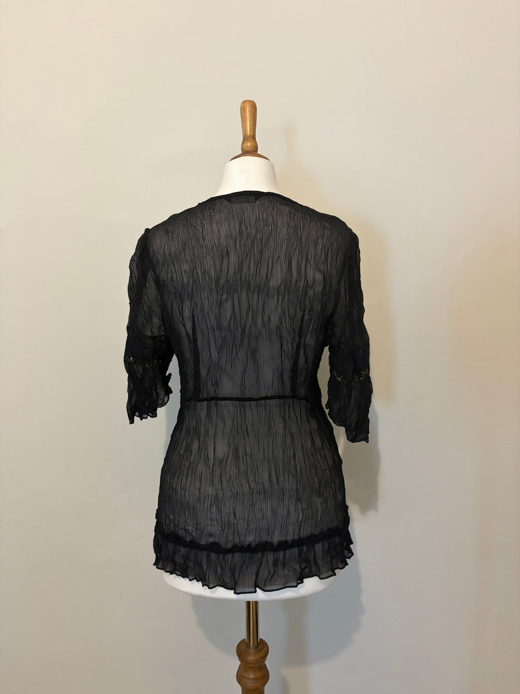 Sheer top with lace details