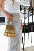 Gold woven chain strap bag