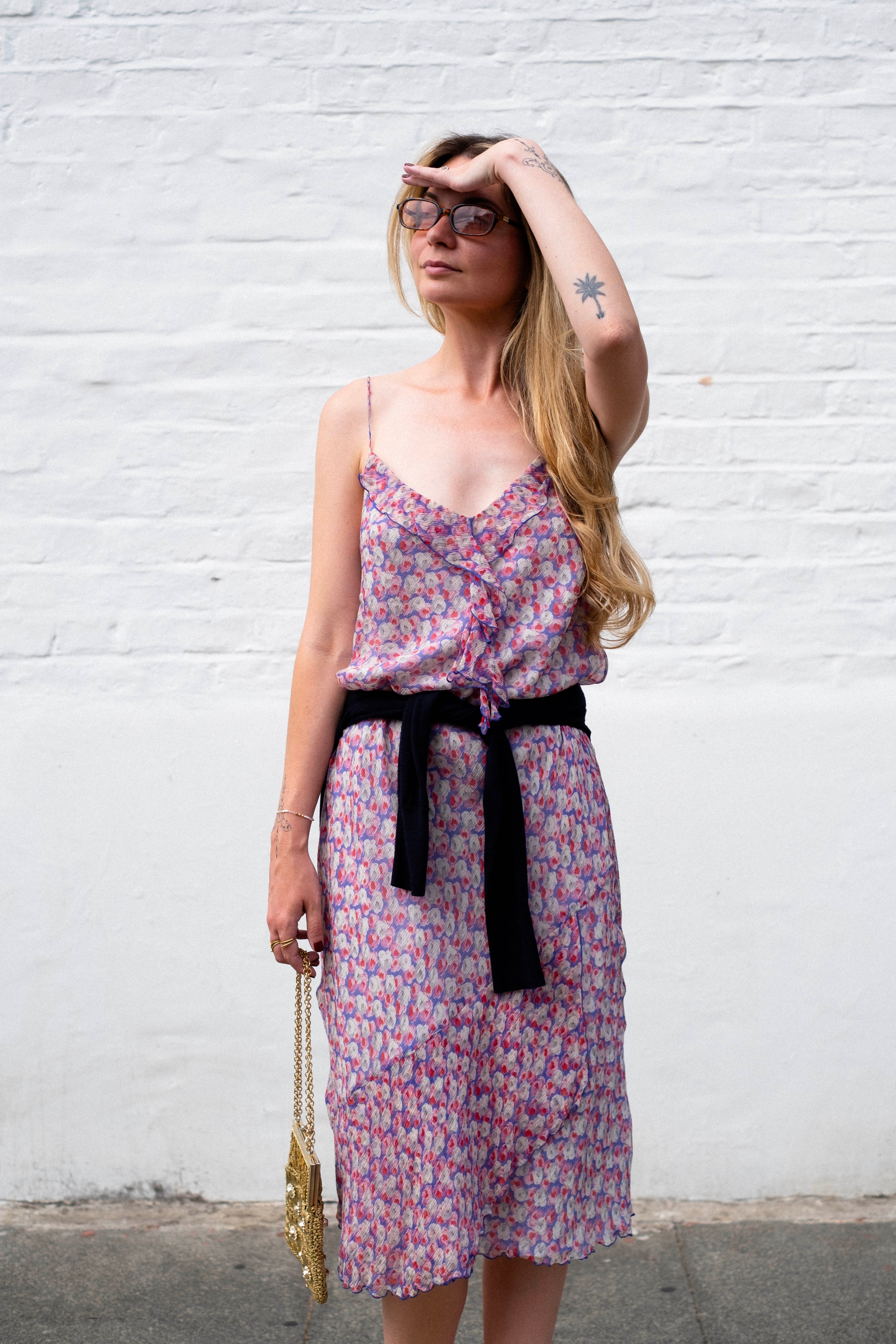 100% silk dress with ruffle detail