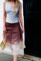Ombre pleated midi skirt