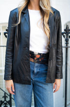 Black 90s leather blazer