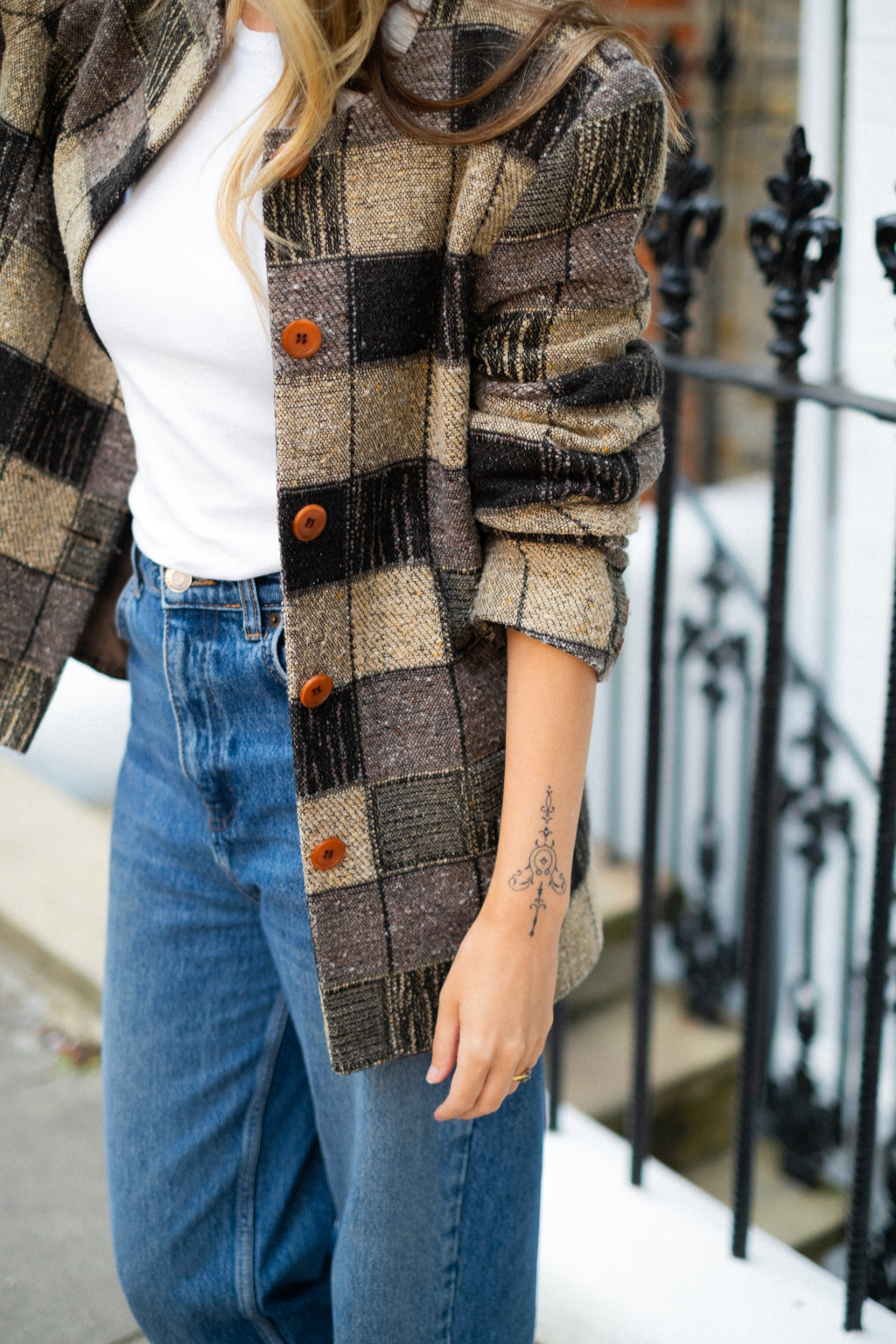 Brown checkered jacket