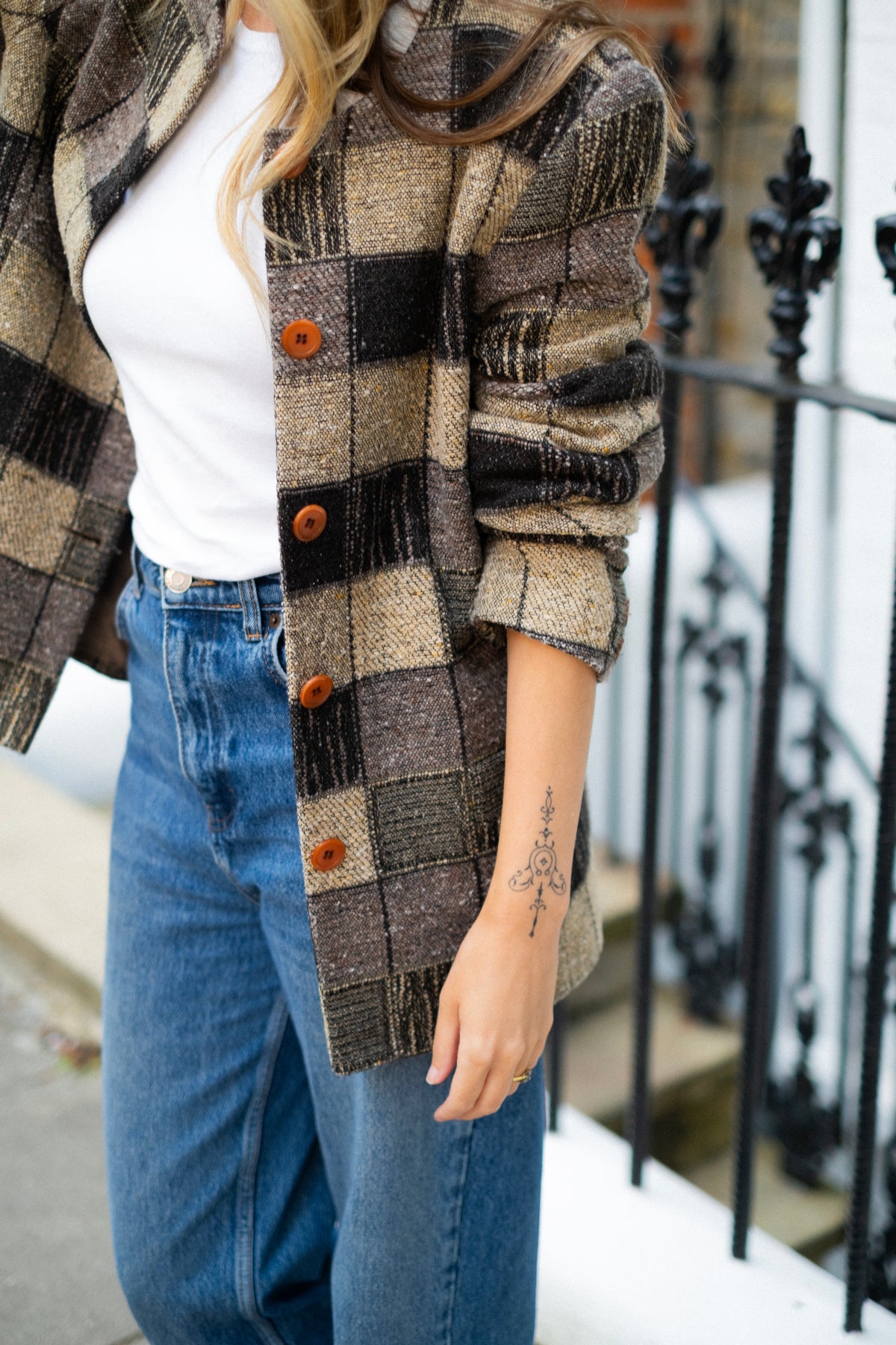 Brown checkered jacket