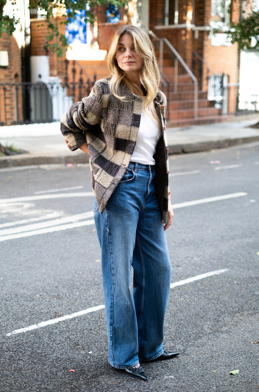 Brown checkered jacket