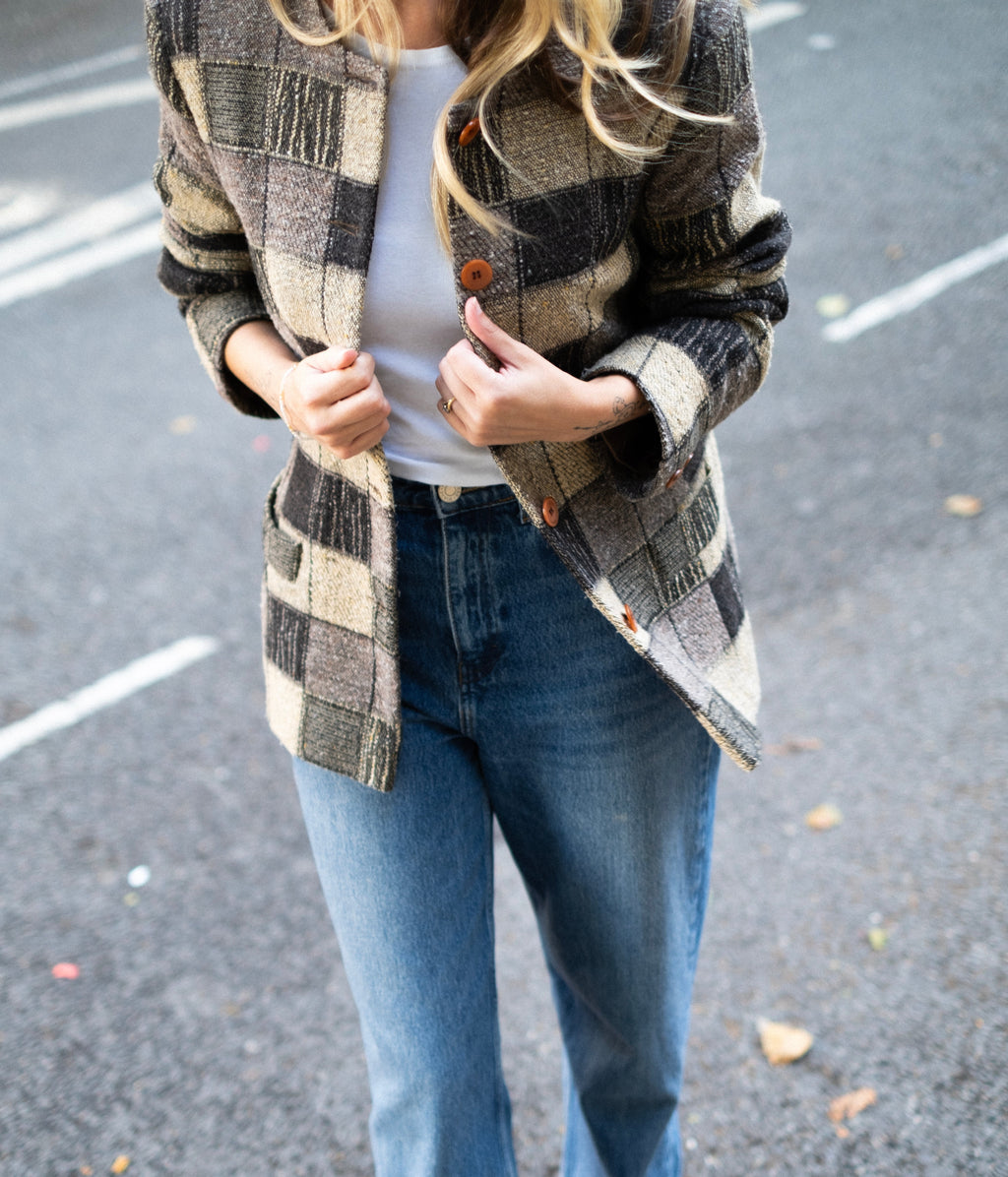 Brown checkered jacket
