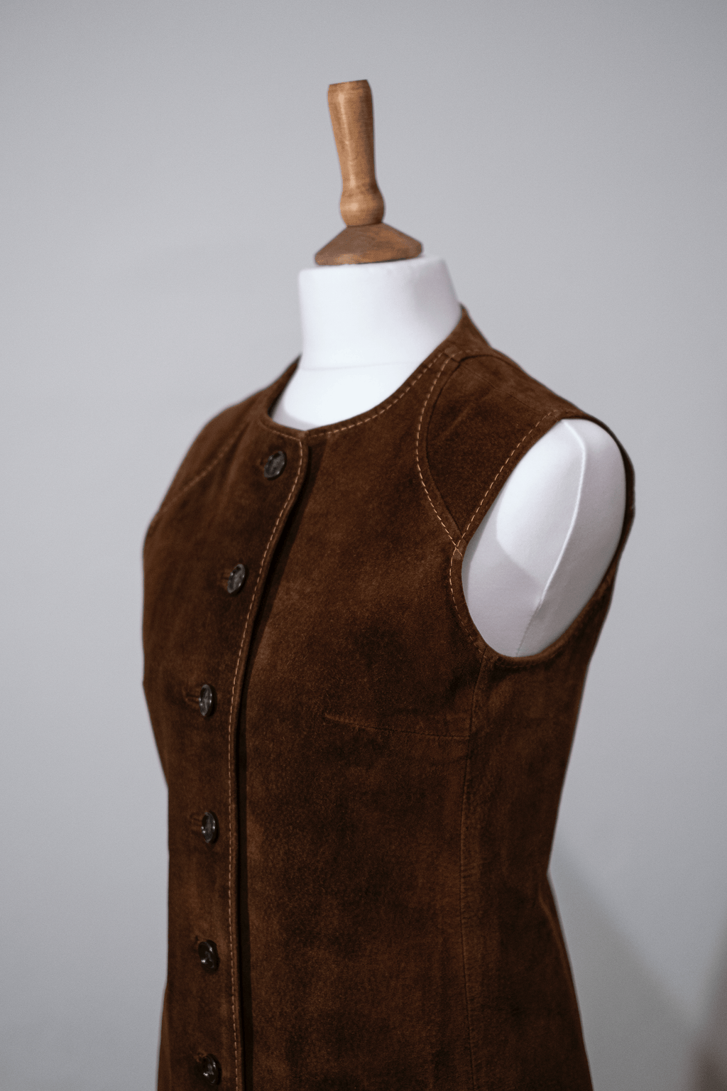 Brown 100% Suede Waistcoat