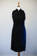 Mandarin collar black dress