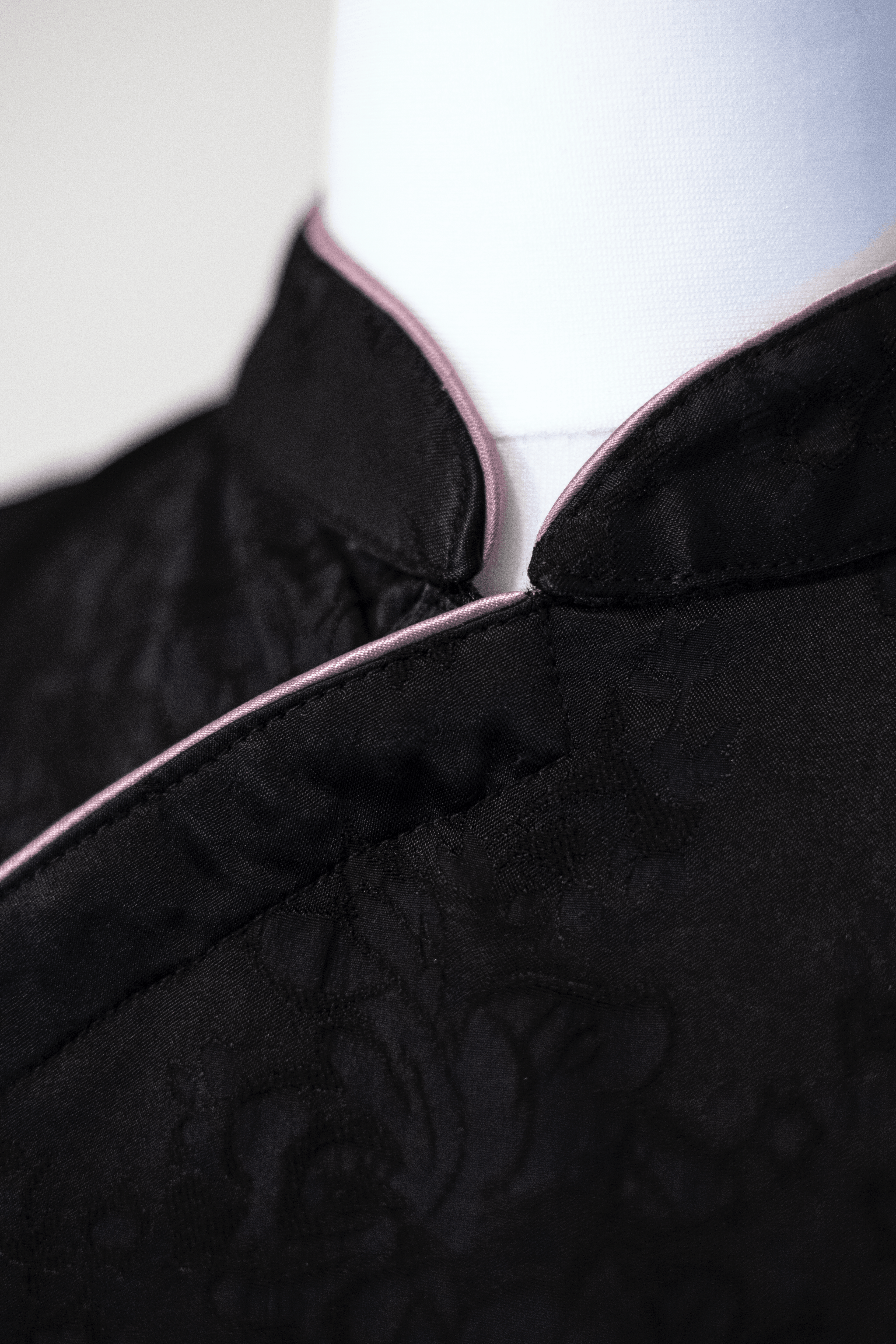 Mandarin collar black dress