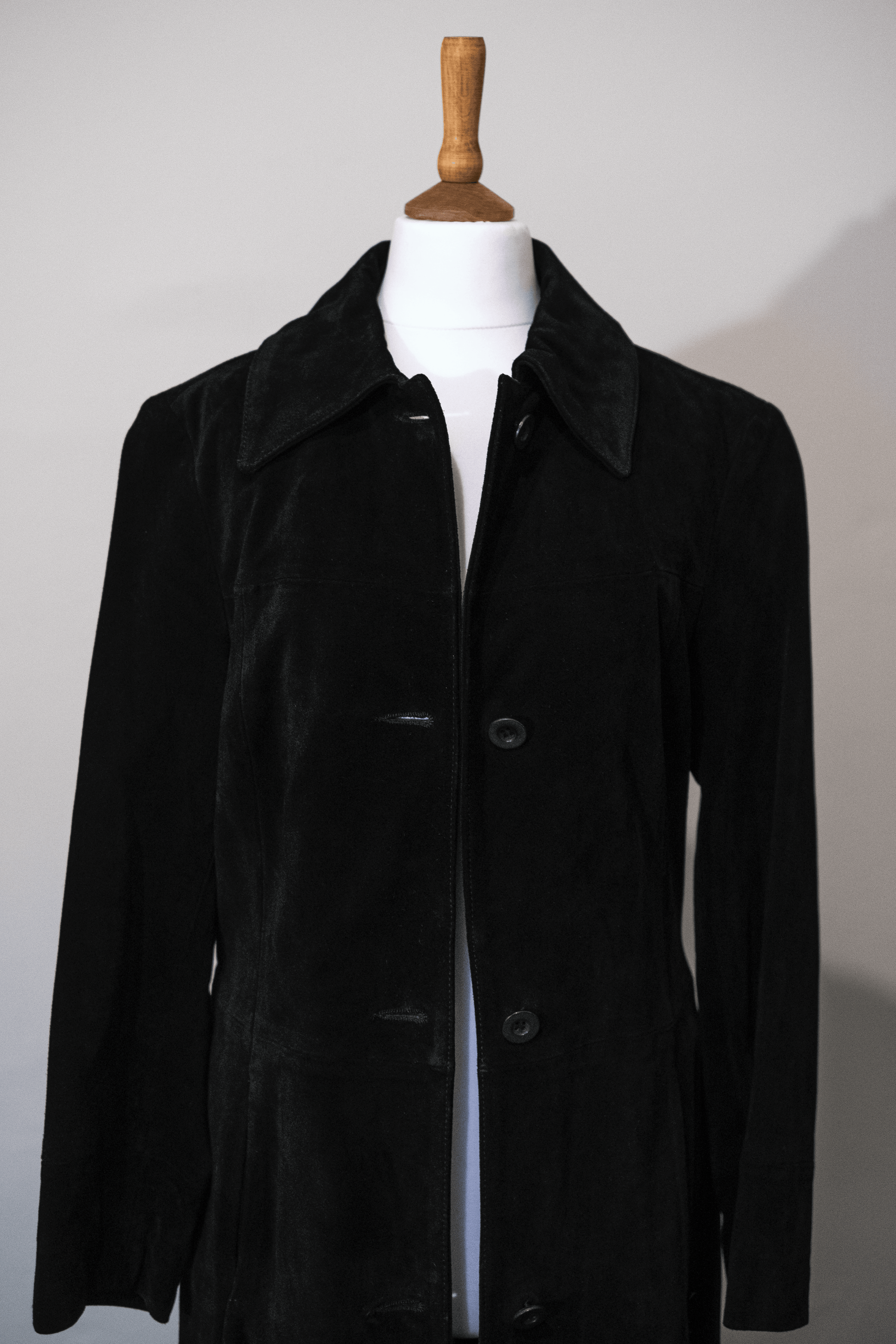 Sisley suede black maxi coat