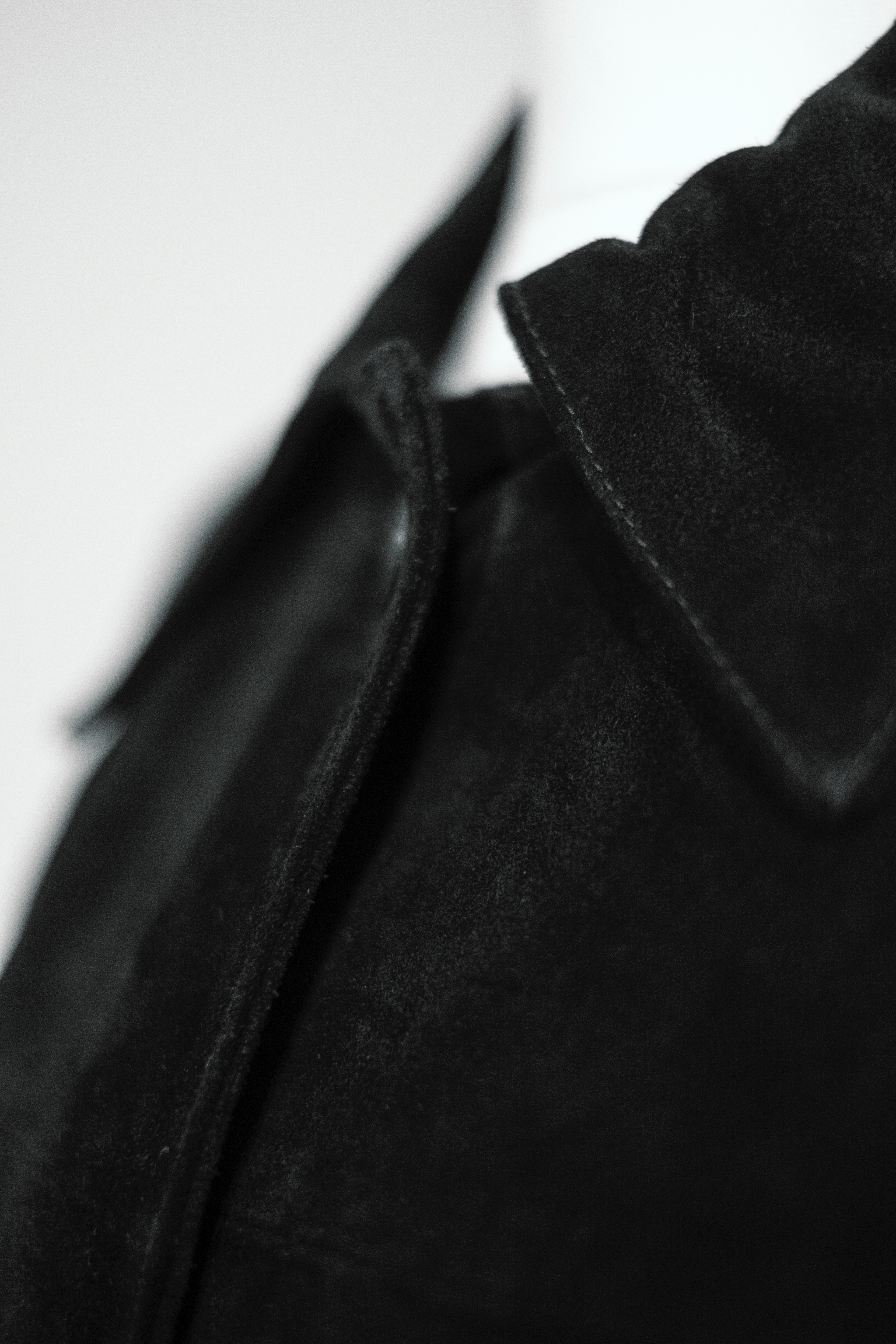 Sisley suede black maxi coat