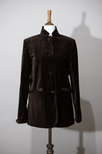 Brown velvet jacket with peekaboo cuffs