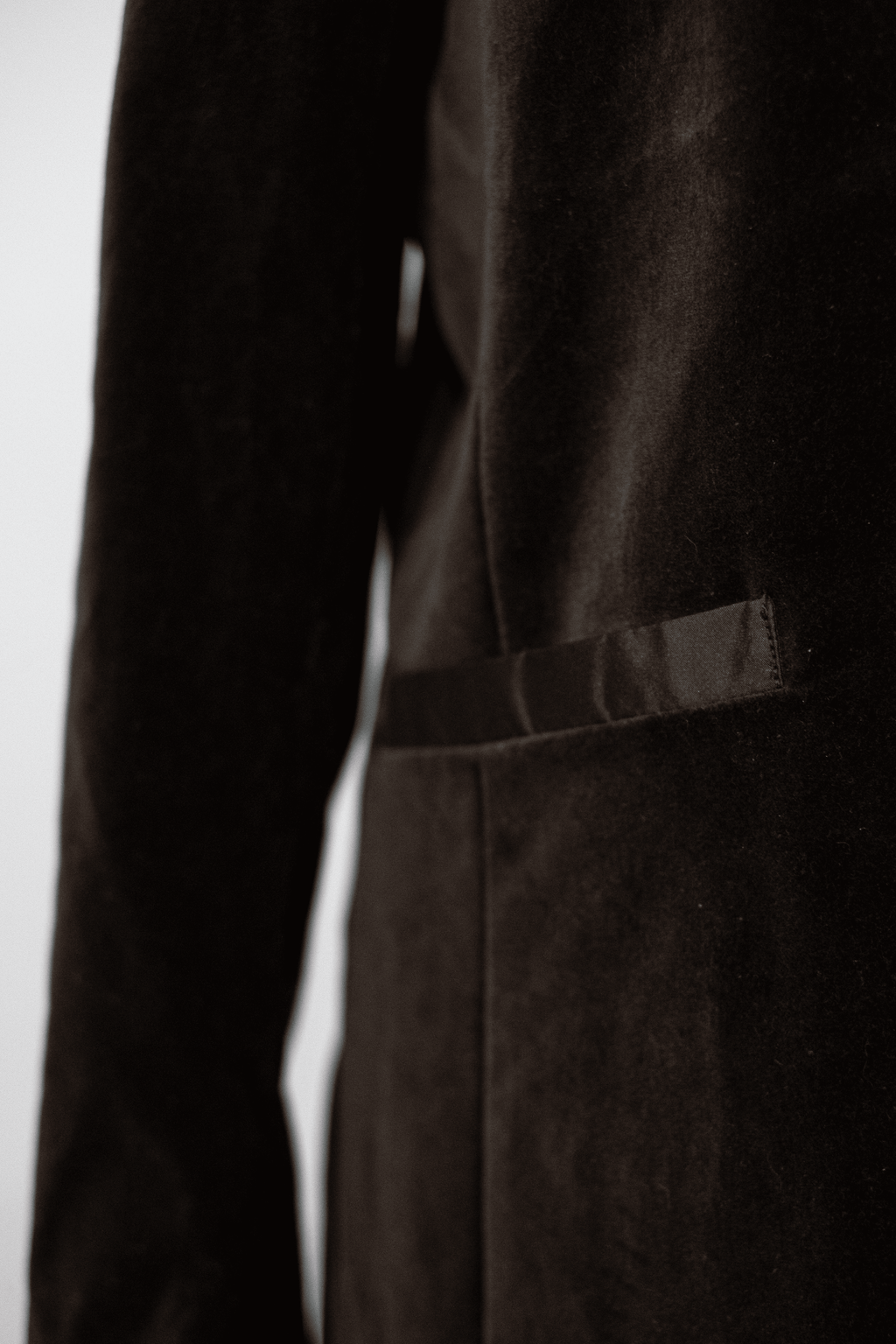 Brown velvet jacket with peekaboo cuffs