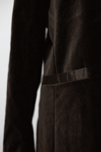 Brown velvet jacket with peekaboo cuffs