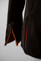 Brown velvet jacket with peekaboo cuffs