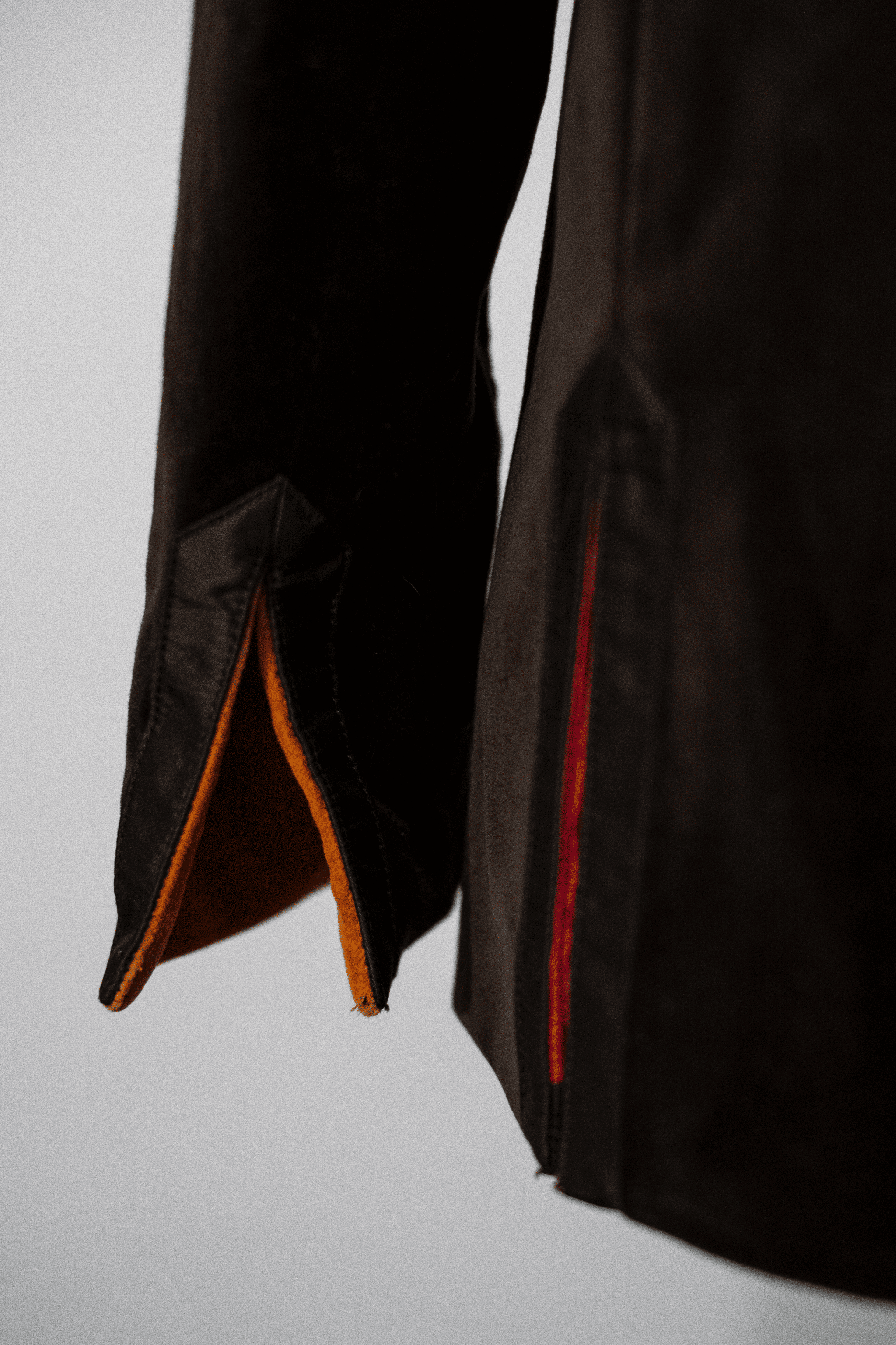 Brown velvet jacket with peekaboo cuffs