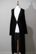 Maxi cardigan with jewelled clasp detail