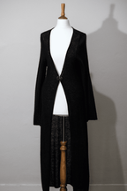 Maxi cardigan with jewelled clasp detail