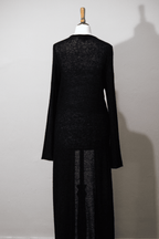 Maxi cardigan with jewelled clasp detail