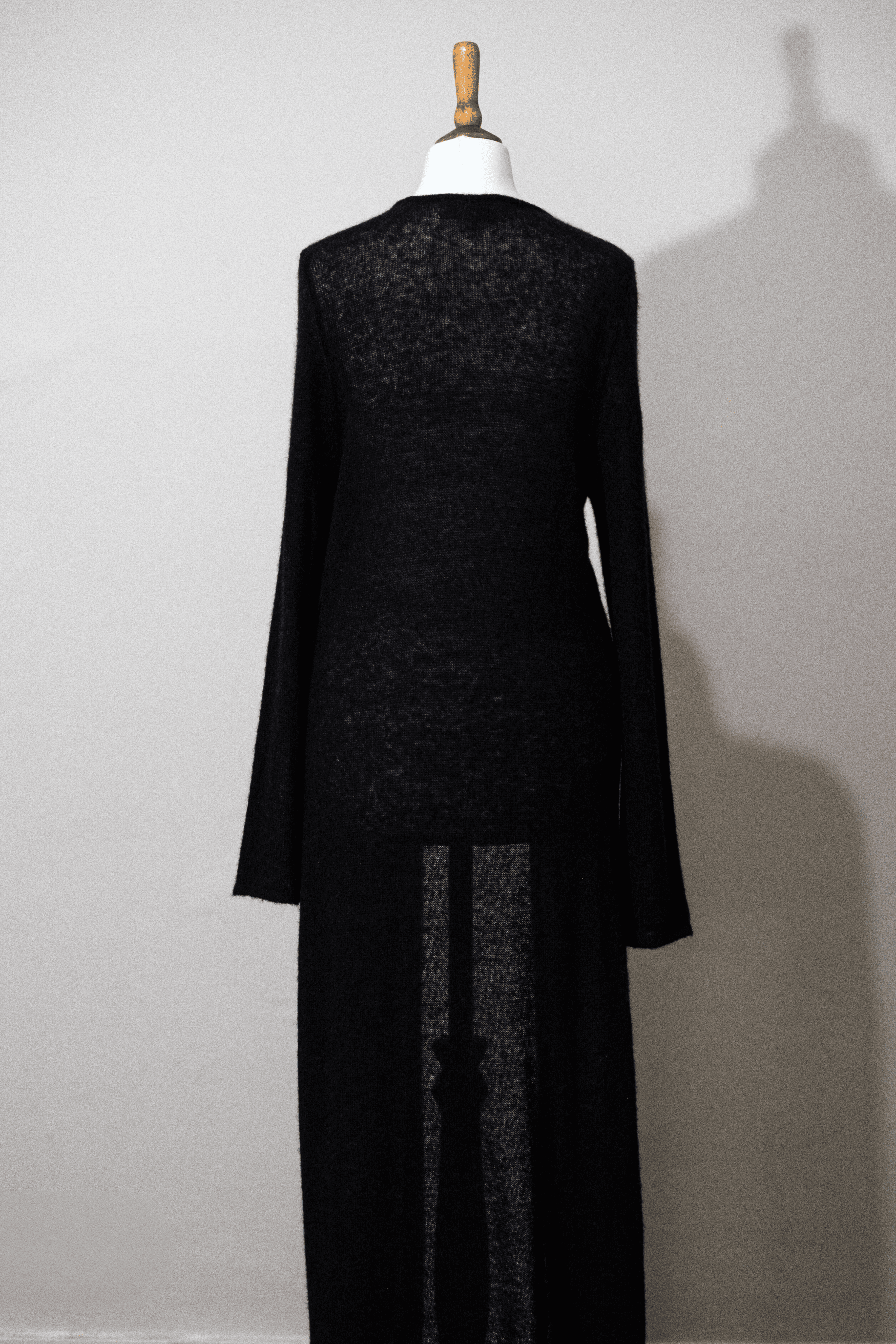 Maxi cardigan with jewelled clasp detail