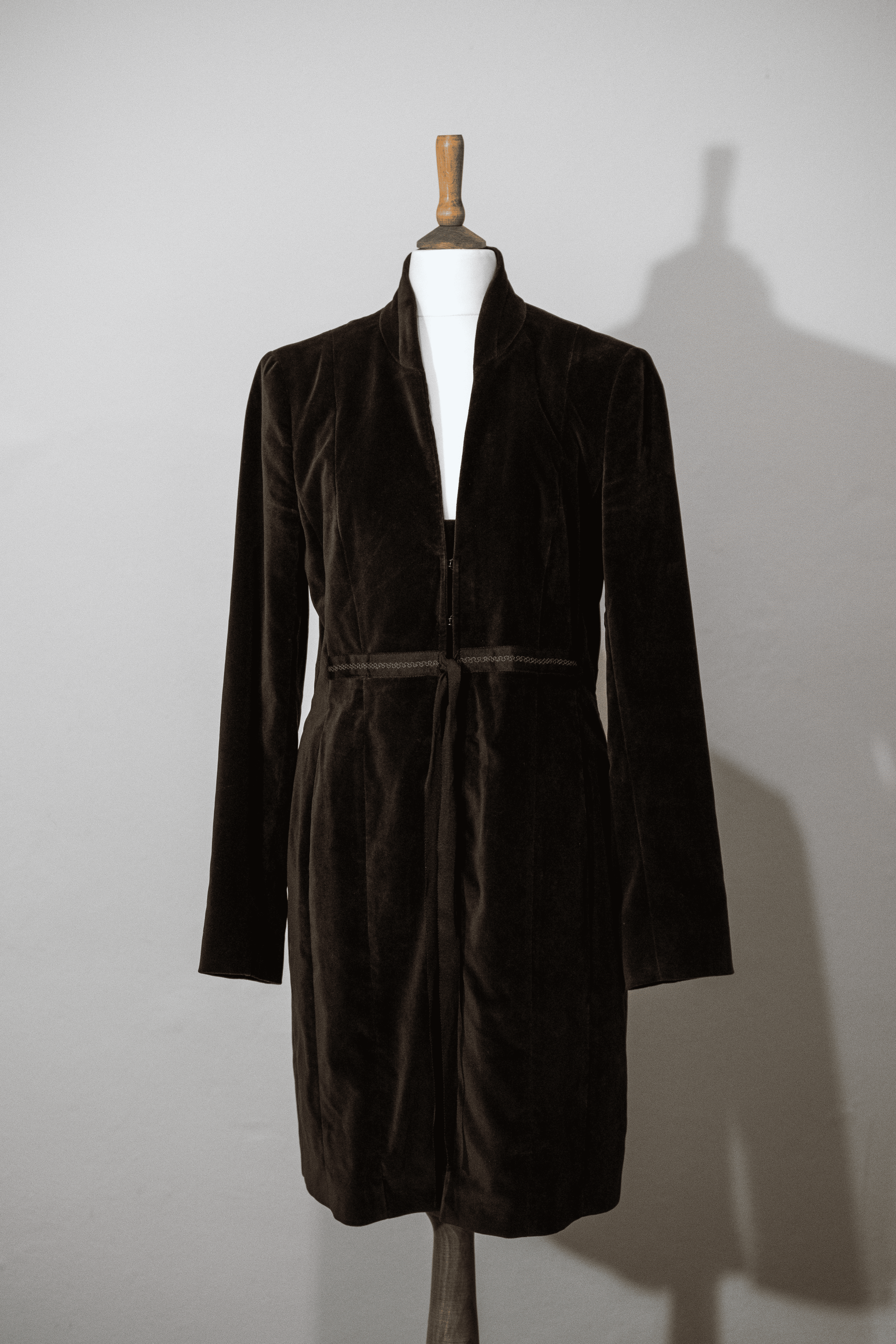 Brown tie-front jacket