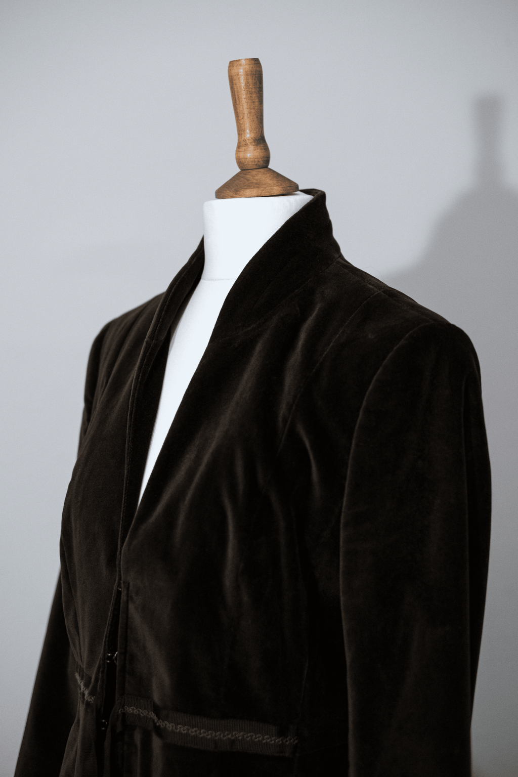 Brown tie-front jacket