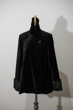 Velvet faux fur cuff jacket