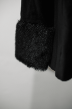 Velvet faux fur cuff jacket