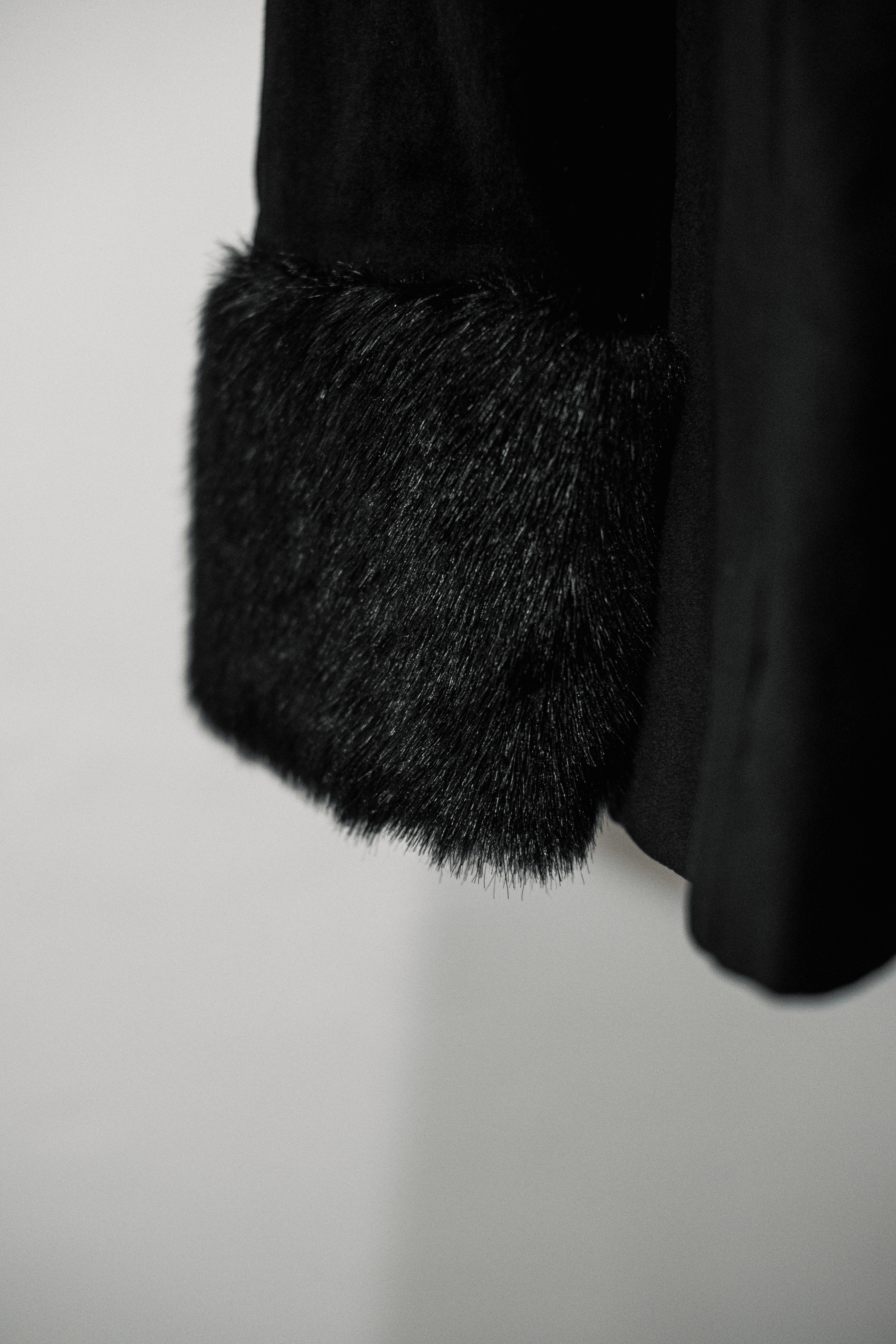 Velvet faux fur cuff jacket