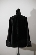 Velvet faux fur cuff jacket