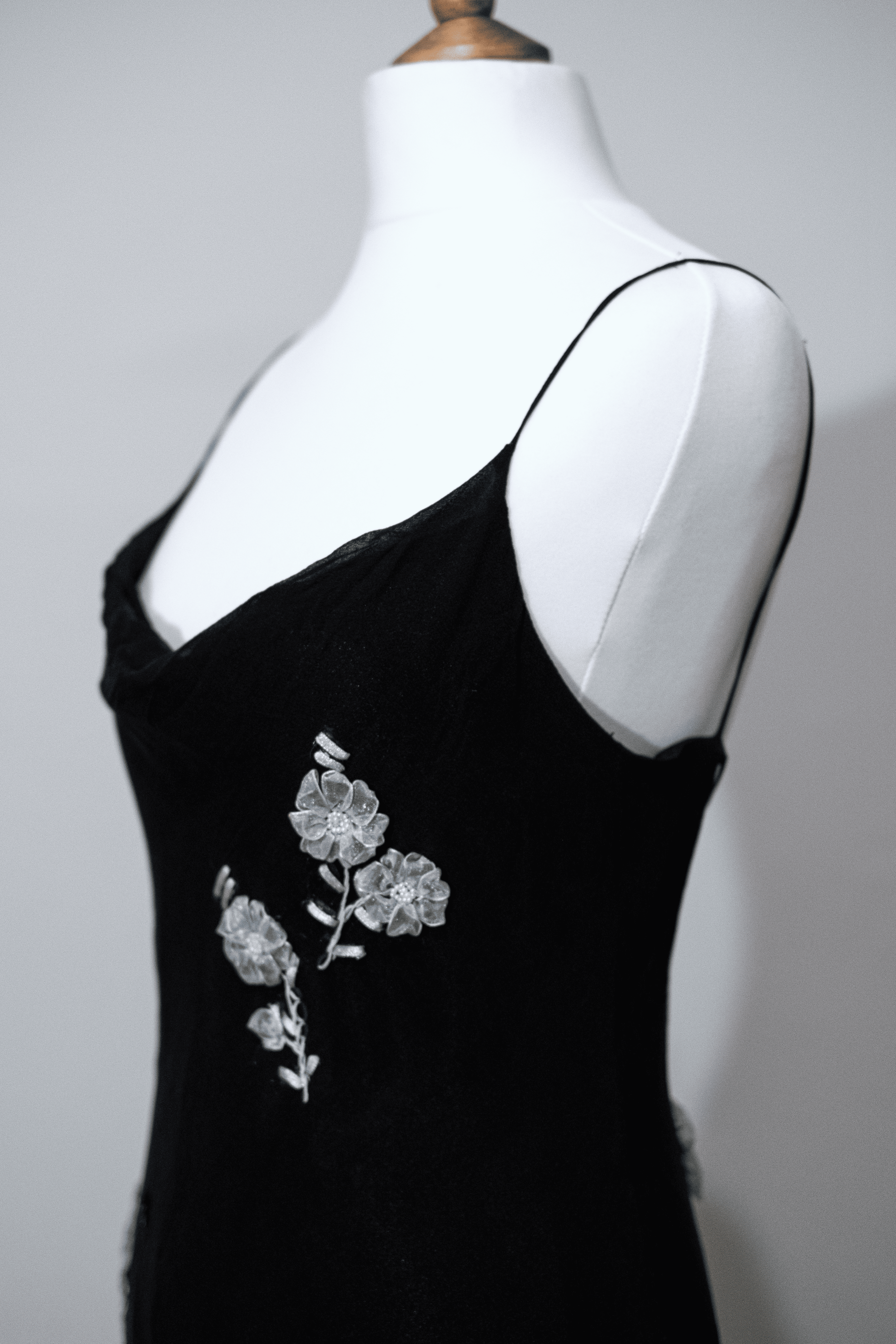 Black midi dress with embellishments