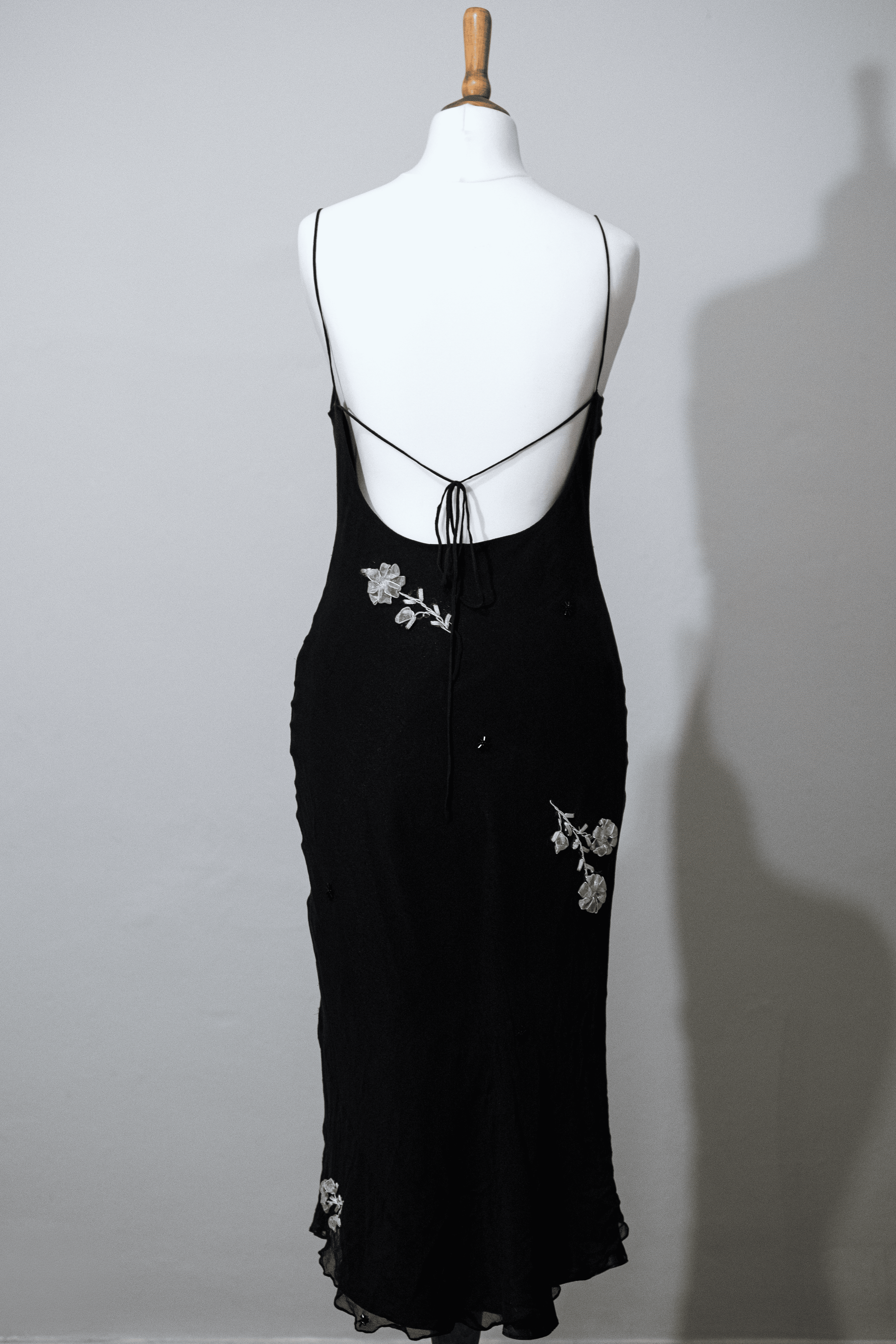 Black midi dress with embellishments