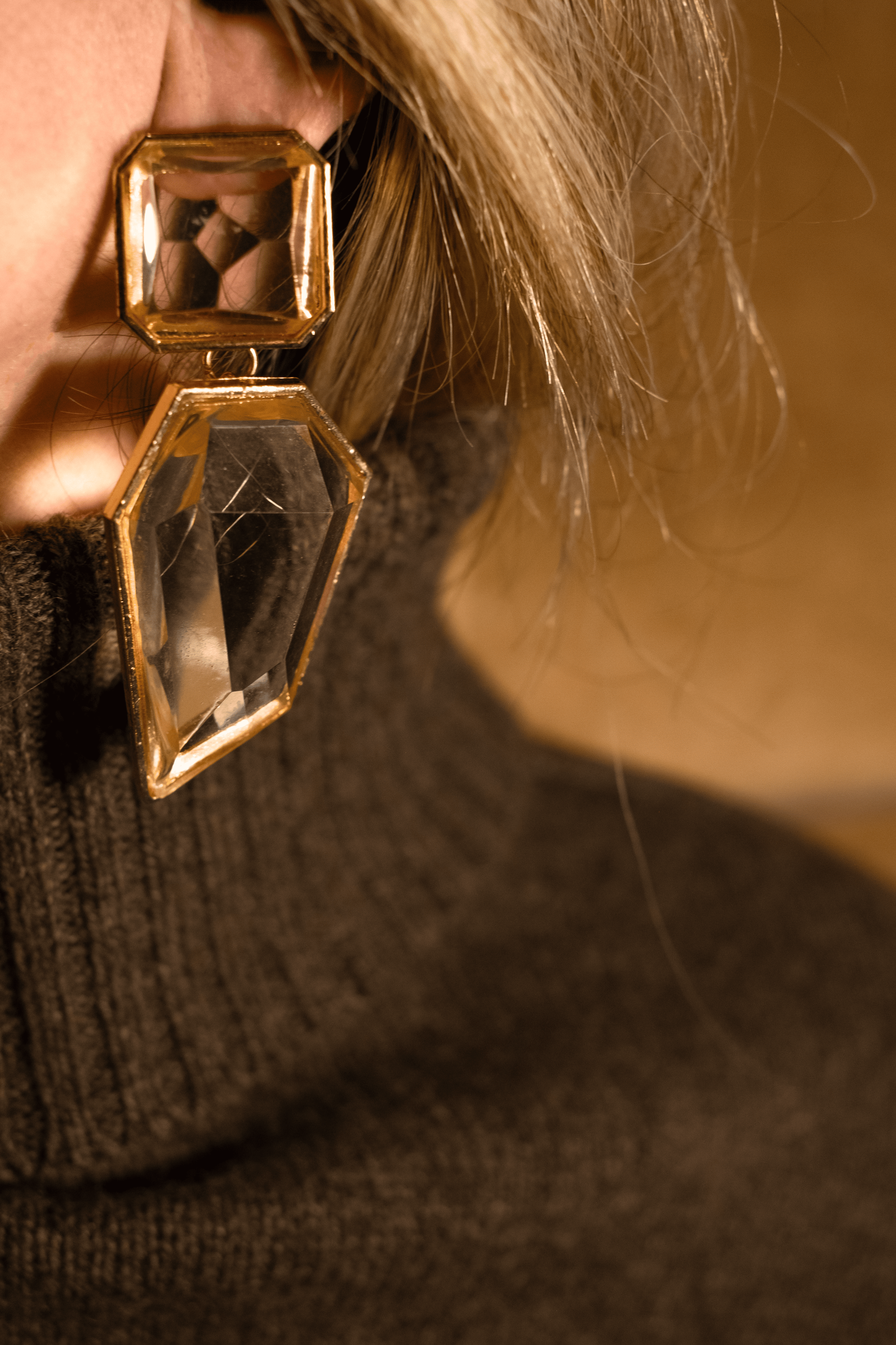 Art deco style statement earrings