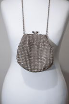 Silver diamante bag with chain strap