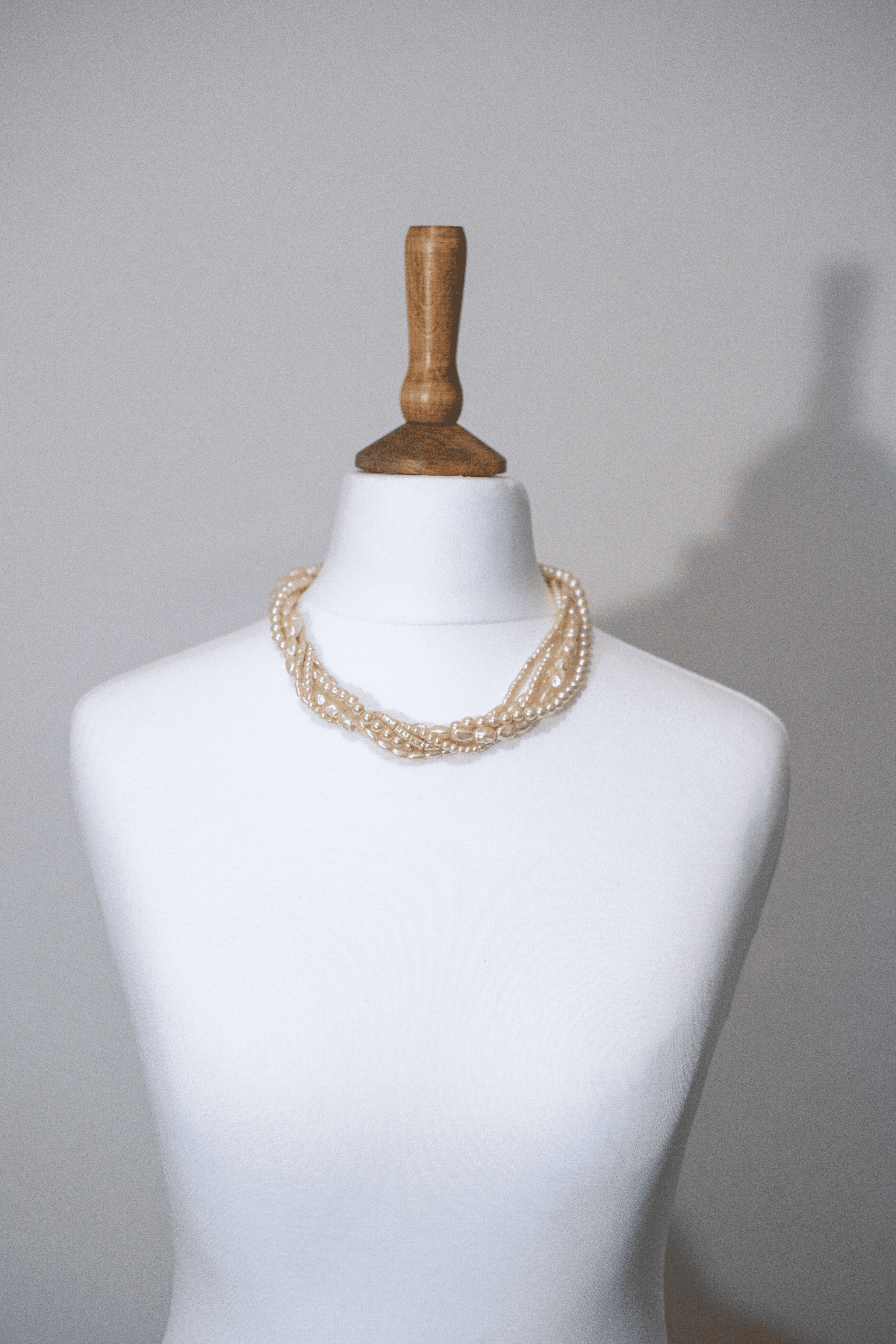 Faux pearl multi-strand necklace
