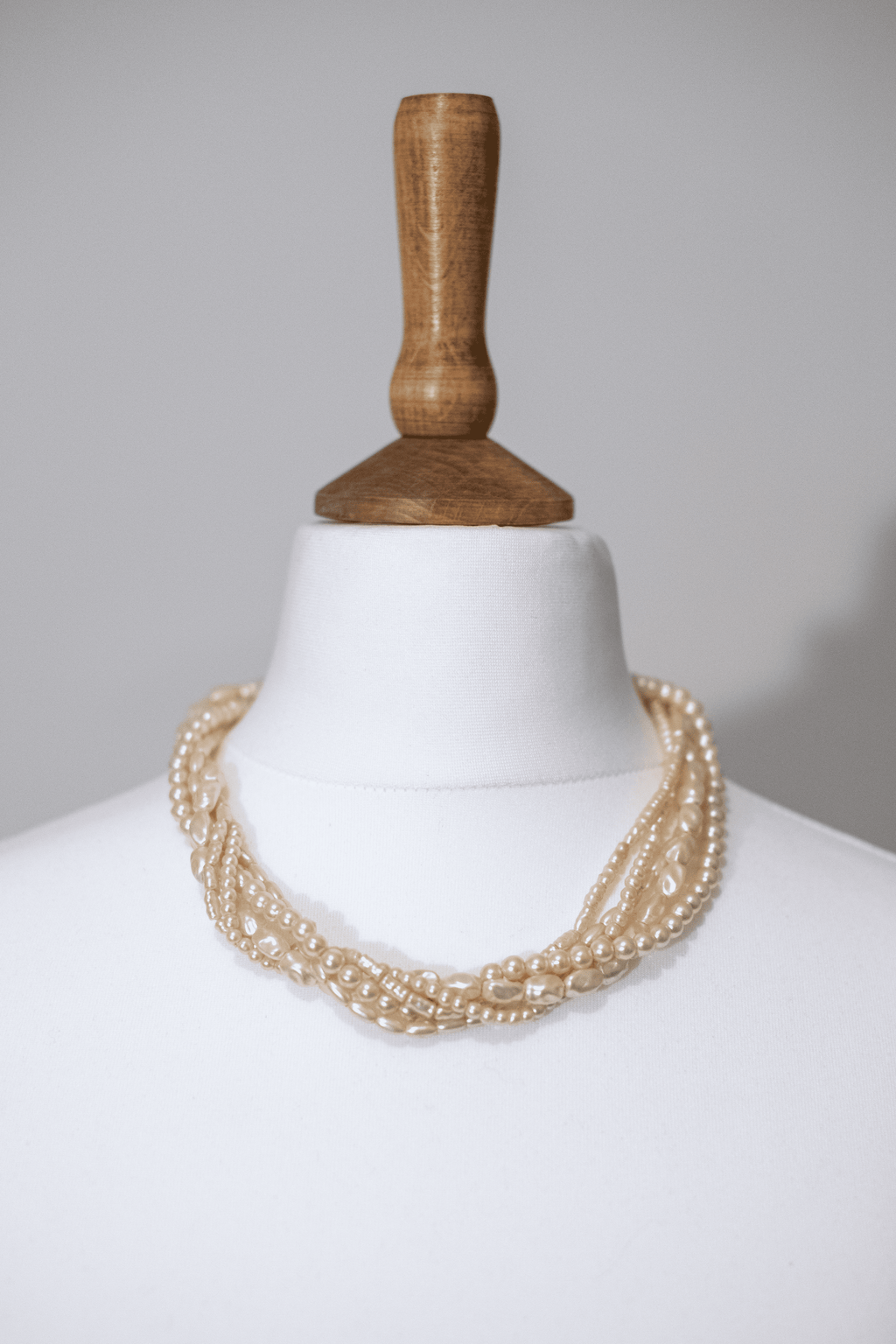 Faux pearl multi-strand necklace