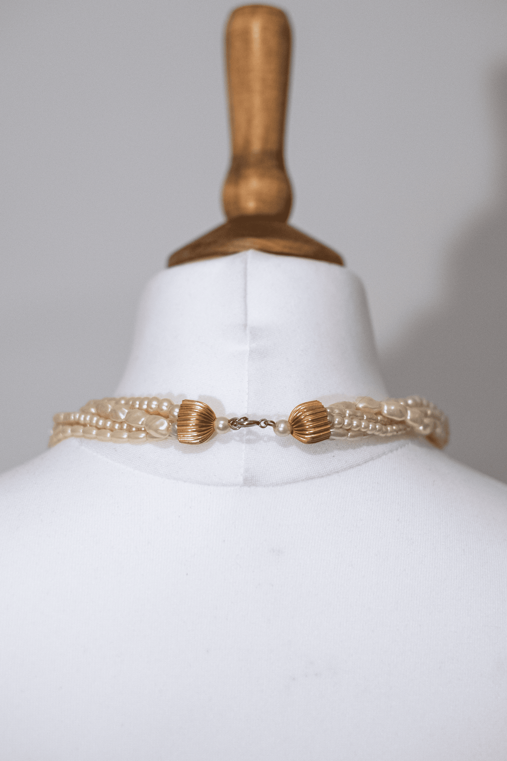 Faux pearl multi-strand necklace