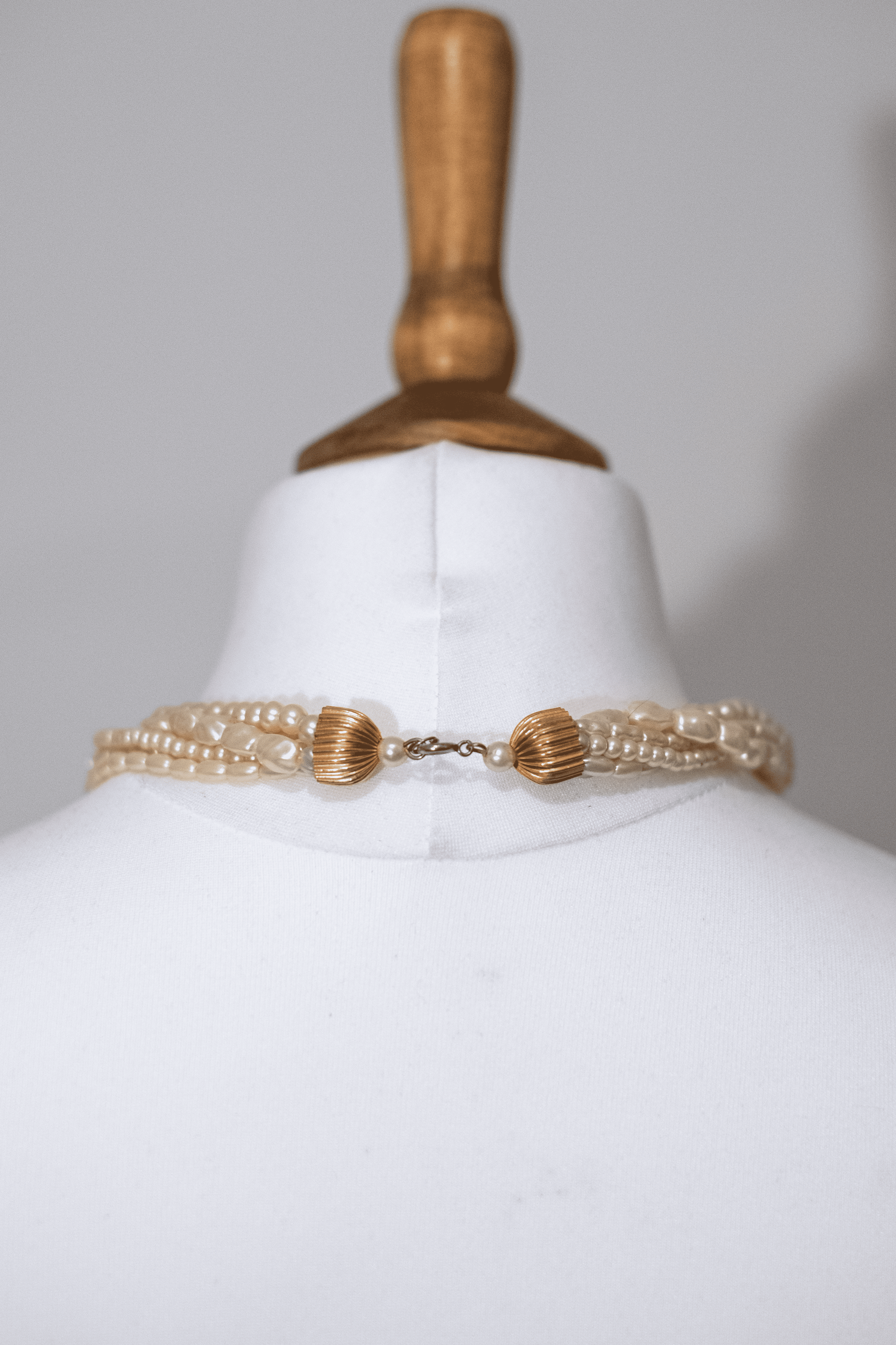 Faux pearl multi-strand necklace