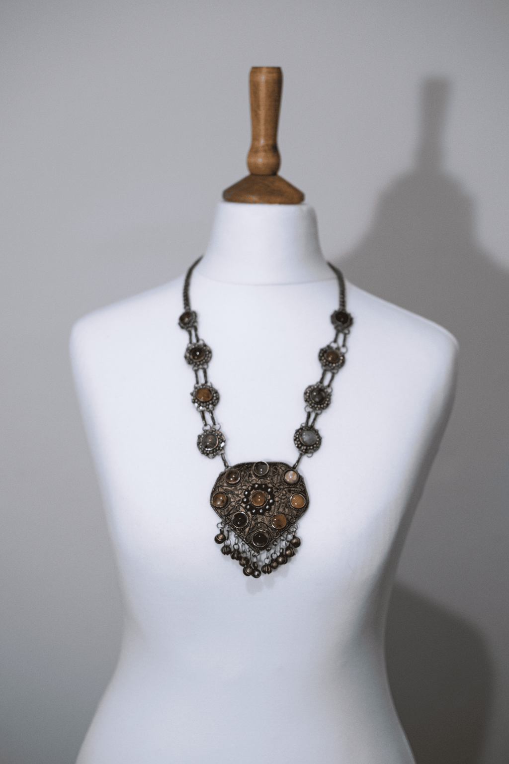 Ornate silver necklace