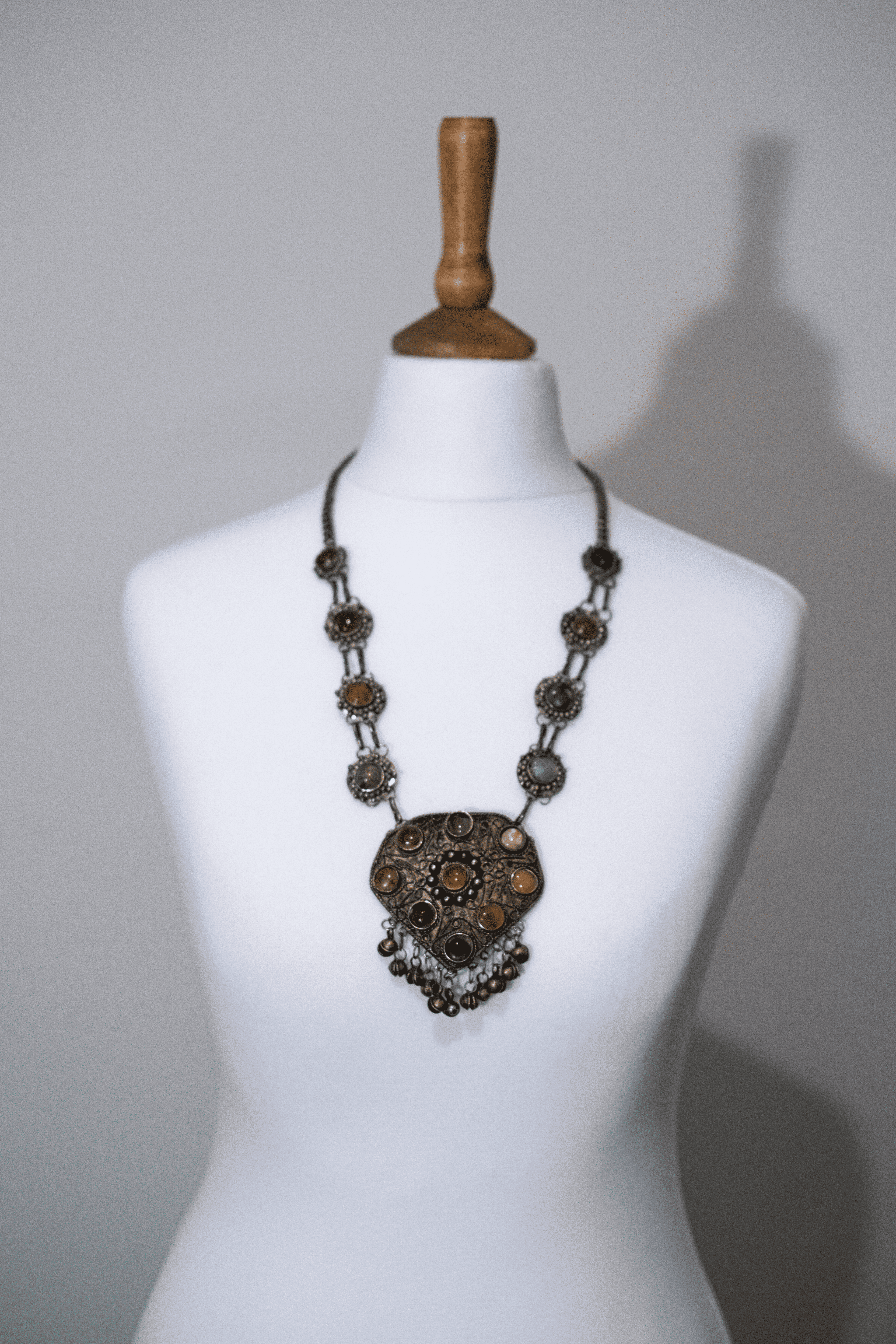 Ornate silver necklace