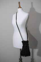 Tassel detail velvet bag