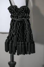 Tassel detail velvet bag