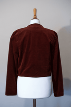 Red cropped frog closure jacket