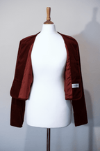 Red cropped frog closure jacket